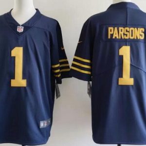 Green Bay Packers #1 Micah Parsons Limited Navy Vapor Jersey