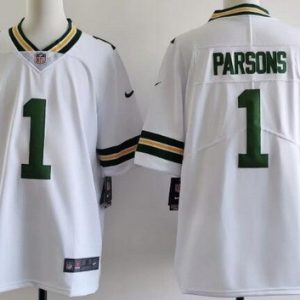 Green Bay Packers #1 Micah Parsons Limited White Vapor Jersey
