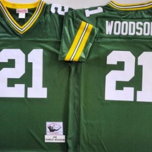 Green Bay Packers #21 Charles Woodson Green 2010 Throwback Jersey