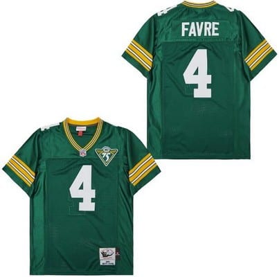 Green Bay Packers #4 Brett Favre Green 75th 1993 Throwback Jersey