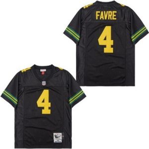 Green Bay Packers #4 Brett Favre Green Black 1996 Throwback Jersey