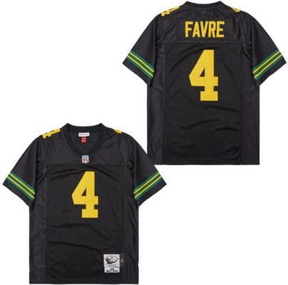 Green Bay Packers #4 Brett Favre Green Black 1996 Throwback Jersey