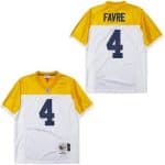 Green Bay Packers #4 Brett Favre White Yellow 1994 Throwback Jersey