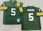 Green Bay Packers #5 Paul Hornung Green 1966 Throwback Jersey