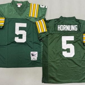 Green Bay Packers #5 Paul Hornung Green 1966 Throwback Jersey