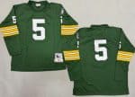 Green Bay Packers #5 Paul Hornung Green Long Sleeve 1961 Throwback Jersey