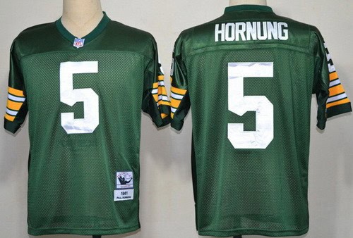 Green Bay Packers #5 Paul Hornung Green Throwback Jersey