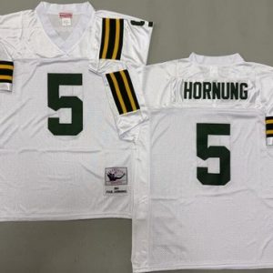 Green Bay Packers #5 Paul Hornung White 1961 Throwback Jersey