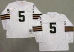 Green Bay Packers #5 Paul Hornung White Long Sleeve 1961 Throwback Jersey