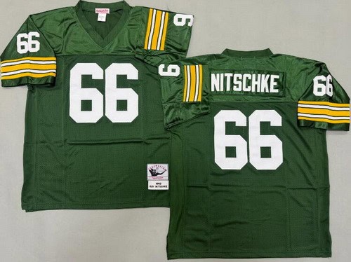 Green Bay Packers #66 Ray Nitschke Green 1969 Throwback Jersey
