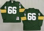 Green Bay Packers #66 Ray Nitschke Green Long Sleeve 1969 Throwback Jersey