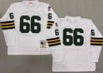 Green Bay Packers #66 Ray Nitschke White Long Sleeve 1969 Throwback Jersey