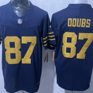 Green Bay Packers #87 Romeo Doubs Limited Navy FUSE Vapor Jersey