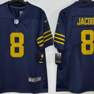 Green Bay Packers #8 Josh Jacobs Limited Navy Vapor Jersey