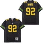 Green Bay Packers #92 Reggie White Black 1993 Throwback Jersey