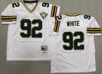 Green Bay Packers #92 Reggie White White 75th 1993 Throwback Jersey