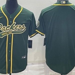 Green Bay Packers Blank Green Baseball Jersey