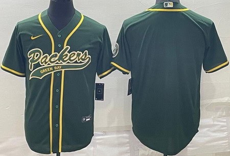Green Bay Packers Blank Green Baseball Jersey