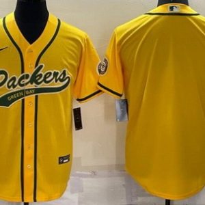 Green Bay Packers Blank Yellow Baseball Jersey