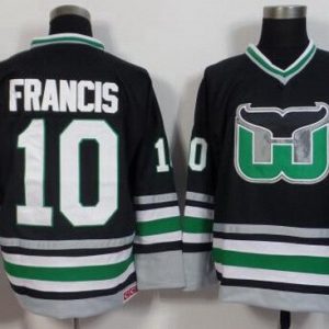 Hartford Whalers #10 Ron Francis Black Throwback Jersey