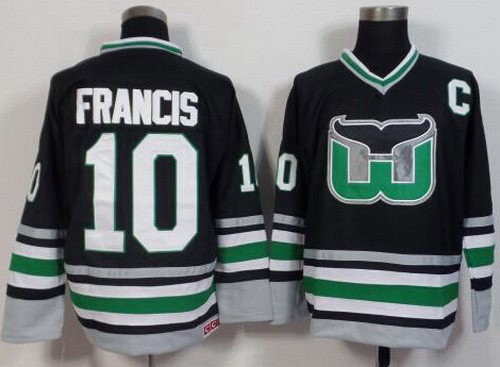 Hartford Whalers #10 Ron Francis Black Throwback Jersey