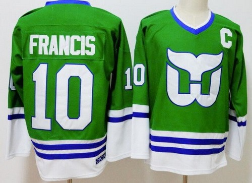 Hartford Whalers #10 Ron Francis Kelly Green Throwback Jersey