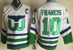 Hartford Whalers #10 Ron Francis White Throwback Jersey