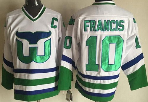 Hartford Whalers #10 Ron Francis White Throwback Jersey