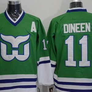 Hartford Whalers #11 Kevin Dineen Green Throwback Jersey