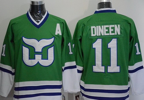 Hartford Whalers #11 Kevin Dineen Green Throwback Jersey