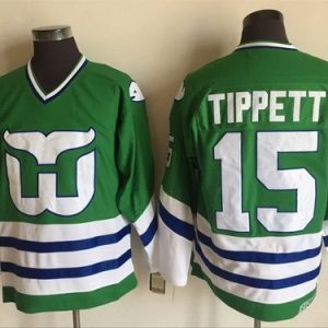 Hartford Whalers #15 Dave Tippett Green Throwback Jersey