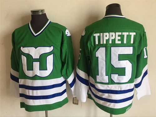 Hartford Whalers #15 Dave Tippett Green Throwback Jersey