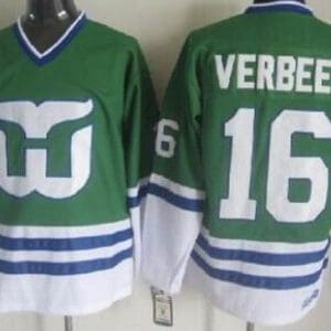 Hartford Whalers #16 Patrick Verbeek Green Throwback Jersey