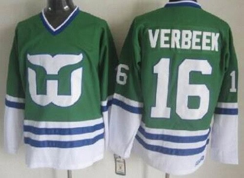 Hartford Whalers #16 Patrick Verbeek Green Throwback Jersey