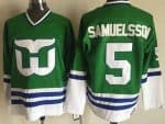Hartford Whalers #5 Ulf Samuelsson Green Throwback Jersey
