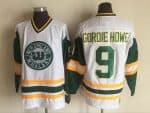 Hartford Whalers #9 Gordie Howe White Throwback Jersey