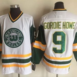Hartford Whalers #9 Gordie Howe White Throwback Jersey