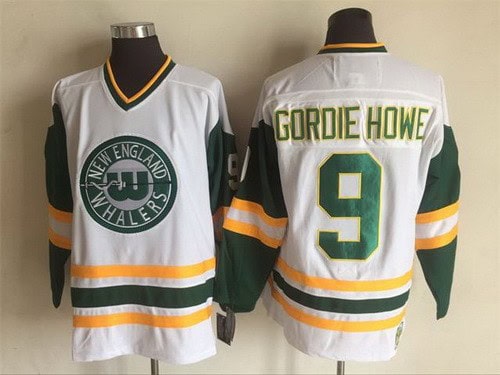 Hartford Whalers #9 Gordie Howe White Throwback Jersey