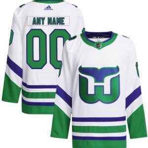 Hartford Whalers Customized White Alternate Authentic Jersey