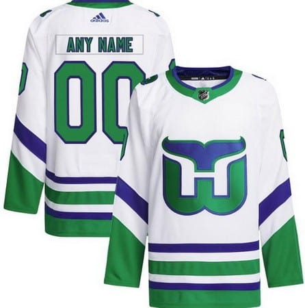 Hartford Whalers Customized White Alternate Authentic Jersey