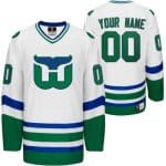 Hartford Whalers Customized White Throwback Jersey