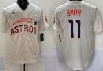 Houston Astros #11 Cam Smith Cream Throwback Cooperstown Limited Jersey