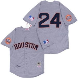 Houston Astros #24 Jimmy Wynn Gray 1969 Throwback Jersey