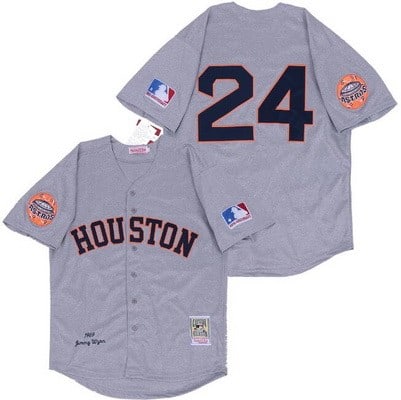 Houston Astros #24 Jimmy Wynn Gray 1969 Throwback Jersey