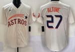 Houston Astros #27 Jose Altuve Cream Throwback Cooperstown Limited Jersey