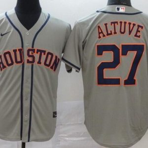 Houston Astros #27 Jose Altuve Gray 2020 Cool Base Jersey