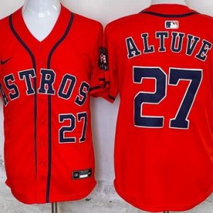 Houston Astros #27 Jose Altuve Orange Limited Jersey