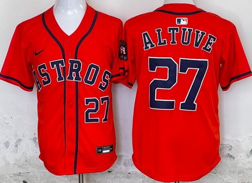 Houston Astros #27 Jose Altuve Orange Limited Jersey