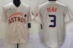 Houston Astros #3 Jeremy Pena Cream Throwback Cooperstown Limited Jersey