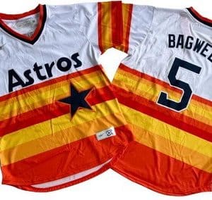 Houston Astros #5 Jeff Bagwell White Cooperstown Collection Jersey